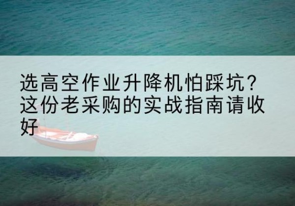 开封高空作业升降机厂家推荐-选高空作业升降机怕踩坑？这份老采购的实战指南请收好